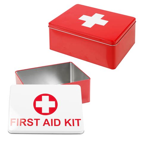 empty metal first aid kit box|small empty first aid kit.